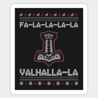 Fa-la-la-la Valhalla Ugly Christmas Viking Thor Hammer Shirt Sticker